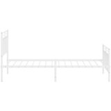  Metalni okvir kreveta uzglavlje i podnožje bijeli 100x190 cm | shoptok.hr