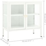 vidaXL komoda bijela 70 x 35 x 70 cm od čelika i stakla | shoptok.hr