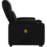  Masažni naslonjač na podizanje od umjetne kože crni | shoptok.hr