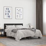 vidaXL Okvir kreveta crni 140 x 200 cm od konstruiranog drva i metala | shoptok.hr