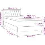 Box spring krevet s madracem tamnoplavi 90x190 cm baršunasti | shoptok.hr