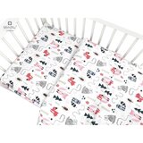 MimiNu Posteljina set 2 elem. Vesela Lisica roza (za krevetić 120x60 cm) | shoptok.hr