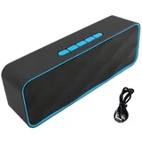  Bluetooth baterijski zvučnik bežični USB FM radio plavi