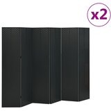  Sobne pregrade sa 6 panela 2 kom crne 240 x 180 cm čelične Cene