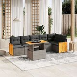 vidaXL 7-dijelni set vrtnih sofa sivi od poliratana | shoptok.hr