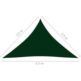 vidaXL Jedro protiv sunca trokutasto tkanina 2,5x2,5x3,5 m tamnozeleno | shoptok.hr