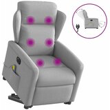 Maison Chic Električni masažni naslanjač - Relax naslanjač s funkcijo vstajanja siv blago, (22042596) | Shoptok.si