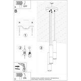  Obesna svetilka LOOPEZ 3P črna/medena, (21347913) | Shoptok.si