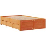  Posteljni okvir brez vzmetnice s predali 135x190 cm borovina, (21609880) | Shoptok.si