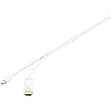 HDMI Priključni kabel [1x Muški konektor Mini DisplayPort - 1x Muški konektor HDMI] 1 m Bijela