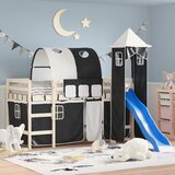  Zavjese za krevet na kat s tunelom i tornjem bijelo-crne | shoptok.hr