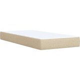 vidaXL Box spring postelja z vzmetnico krem 90x200 cm blago | Shoptok.si