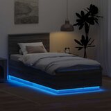  Krevetna konstrukcija s LED trakama Siva Sonoma 100 x 200 cm | shoptok.hr
