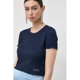 Guess Kratka majica ženski, mornarsko modra barva | Shoptok.si