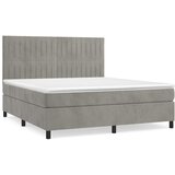 The Living Store Box spring postelja z vzmetnico svetlo siva 140x200 cm žamet - Box Spring Postelja, (21491811) | Shoptok.si