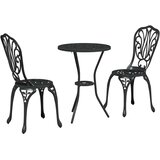 Bistro set za vrt 3 pcs Crna Aluminij | shoptok.hr