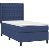  Krevet s oprugama i madracem plavi 90 x 200 cm od tkanine | shoptok.hr