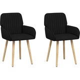 vidaXL Trpezarijske stolice 2 kom. Tkanina Crna 56 5 x 50 x 87 5 cm - Crna 2 | shoptok.hr