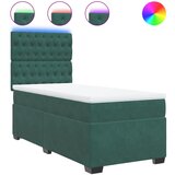 vidaXL Box spring postelja z vzmetnico temno zelen 90x190 cm žamet, (21306221) Cene