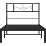  Metalni okvir za krevet s uzglavljem crni 100x200 cm | shoptok.hr