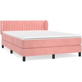 vidaXL Box spring postelja z vzmetnico roza 140x200 cm žamet, (20895701) Cene