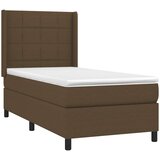  Krevet s oprugama i madracem tamnosmeđi 90 x 200 cm od tkanine | shoptok.hr