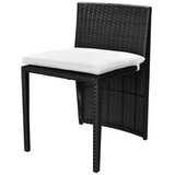  3-Dijelni bistro set od poliratana s jastucima crni | Eponuda.ba