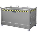 eurokraft pro Zaboj s preklopnim dnom, prostornina 1,5 m³, mišje sive barve RAL 7005 | Shoptok.si