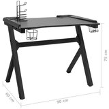 vidaXL Gaming miza LED z nogami Y-oblike črna 90x60x75 cm | Shoptok.si