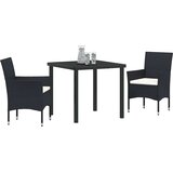  Vrtni set za objed 3 kom. Crna poliratan | shoptok.hr