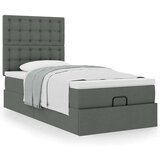 vidaXL Otomanski posteljni okvir z vzmetnico siv 80x200 cm blago | Shoptok.si