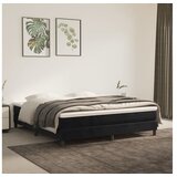  Box spring postelja z vzmetnico črna 160x200 cm žamet | Shoptok.si