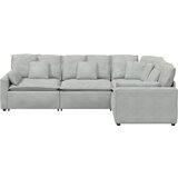  Modularna sofa s jastucima, baršunasta, svijetlosiva | shoptok.hr
