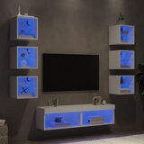 vidaXL 8-dijelni zidni TV elementi s LED svjetlima bijeli drveni | shoptok.hr