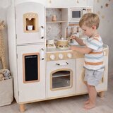 Kinder Home Dečija drvena kuhinja – vintage stil sa elektronskim pločama za kuvanje, svetlima, zvucima i funkcionalnim dodacima | Eponuda.com