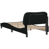  Okvir kreveta s LED svjetlima crni 90 x 200 cm od tkanine | shoptok.hr