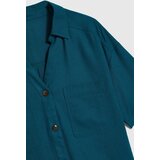 Marisse Green Viscose And Linen Shirt | Shoptok.si