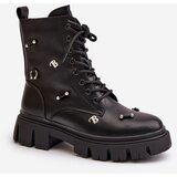 Boto Women's Worker Boots With Decorations Eco Leather Black Cadenilla | shoptok.hr