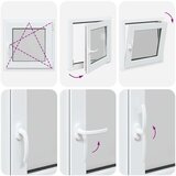  Prozor za podrum RISOR Bijeli 60 x 60 cm PVC i staklo - Bijeli 60 x 60 cm (trostruki sloj) Naginjanje i okretanje desno | shoptok.hr