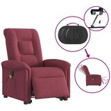  Električni masažni naslonjač na podizanje od tkanine boja vina | shoptok.hr