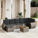 vidaXL 8-dijelni set vrtnih sofa od poliratana s jastucima sivi | shoptok.hr