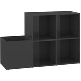 vidaXL Omara za čevlje visok sijaj siva 105x35,5x70 cm iverna plošča | Shoptok.si