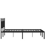  Metalni okvir za krevet s uzglavljem crni 135x190 cm | shoptok.hr