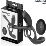 VIBRACIJSKI EREKCIJSKI OBROČEK Addicted Toys Double - dvojni obroček, vibrator za pare, stimulacija klitorisa in G točke, daljinec