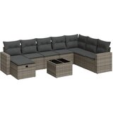 Maison Chic Seti vrtnega pohištva - Vrtna garnitura - Vrtni pohištvo set 9-delna z blazinami siv poli ratan, (21797150) | Shoptok.si