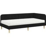  Kutni okvir kreveta s madracem Crna 100 x 200 cm tkanina | shoptok.hr