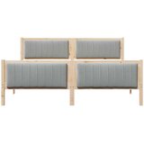  Okvir kreveta s uzglavljem Smeđa i svijetlo siva 180 x 200 cm | shoptok.hr