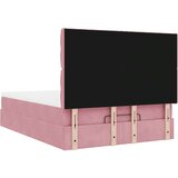  Otomanski krevet s madracima&amp LED ružičasti 140x190cm baršunasti | shoptok.hr