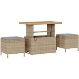 vidaXL 10-delna vrtna sofa garnitura z blazinami Bež Poliratan Akacija | Shoptok.si