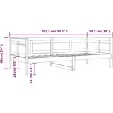  Dnevni ležaj od masivne borovine sivi 90 x 200 cm | shoptok.hr
